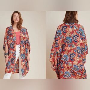 310. Andersen & Lauth by Anthropologie Floral Half Sleeve Kimono Cardigan One Si